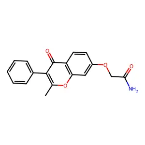 2-(2-Methyl-4-oxo-3-phenylchromen-7-yl)oxyacetamide structure