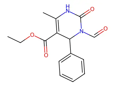 ethyl 3-formyl-6-methyl-2-oxo-4-phenyl-1,2,3,4-tetrahydropyrimidine-5-carboxylate structure