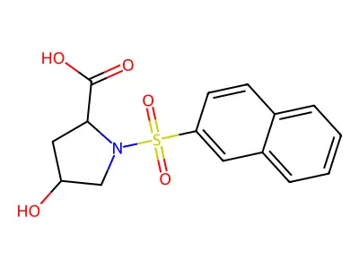 4-Hydroxy-1-(2-naphthylsulfonyl)pyrrolidine-2-carboxylic acid structure
