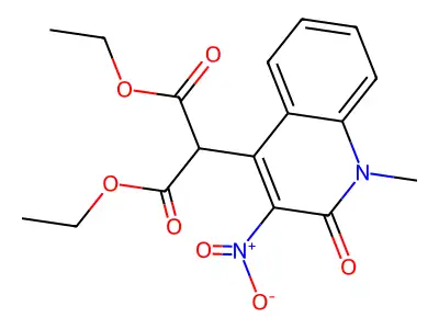 Diethyl 2-(1-methyl-3-nitro-2-oxoquinolin-4-yl)propanedioate structure