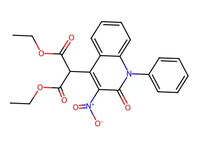 Diethyl 2-(3-nitro-2-oxo-1-phenylquinolin-4-yl)propanedioate structure