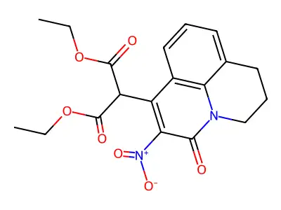 Diethyl 2-(3-nitro-2-oxo-1-azatricyclo[7.3.1.05,13]trideca-3,5,7,9(13)-tetraen-4-yl)propanedioate structure