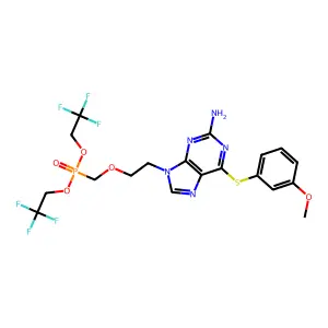 9-[2-[bis(2,2,2-trifluoroethoxy)phosphorylmethoxy]ethyl]-6-(3-methoxyphenyl)sulfanyl-purin-2-amine structure