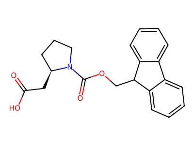 2-[1-(9H-fluoren-9-ylmethoxycarbonyl)pyrrolidin-2-yl]acetic Acid structure