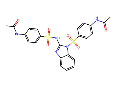 N-(4-((2-(((4-(Acetylamino)phenyl)sulfonyl)amino)-1H-benzimidazol-1-yl)sulfonyl)phenyl)acetamide structure
