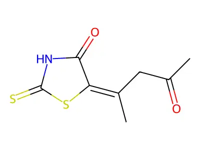 5-(1-Methyl-3-oxobutylidene)-2-thioxo-4-thiazolidinone structure