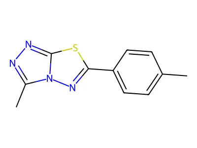 3-Methyl-6-(4-methylphenyl)-[1,2,4]triazolo[3,4-b][1,3,4]thiadiazole structure