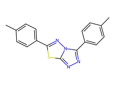 3,6-Bis(4-methylphenyl)[1,2,4]triazolo[3,4-b][1,3,4]thiadiazole structure