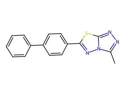 6-(Biphenyl-4-yl)-3-methyl[1,2,4]triazolo[3,4-b][1,3,4]thiadiazole structure
