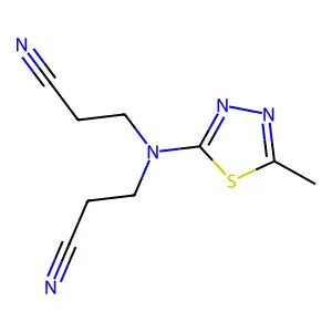 3-[(2-Cyanoethyl)(5-methyl-1,3,4-thiadiazol-2-yl)amino]propanenitrile structure