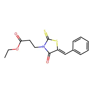 (Z)-ethyl 3-(5-benzylidene-4-oxo-2-thioxothiazolidin-3-yl)propanoate structure
