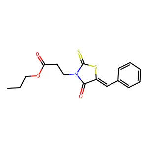(Z)-propyl 3-(5-benzylidene-4-oxo-2-thioxothiazolidin-3-yl)propanoate structure