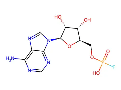[5-(6-Aminopurin-9-yl)-3,4-dihydroxyoxolan-2-yl]methoxy-fluorophosphinic acid structure