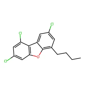 Dibenzofuran, 6-butyl-1,3,8-trichloro- structure