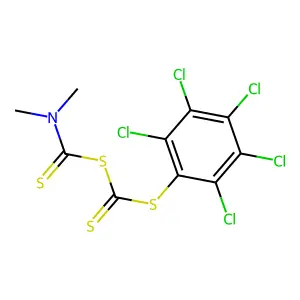 (2,3,4,5,6-pentachlorophenyl)sulfanylcarbothioyl N,N-dimethylcarbamodithioate structure