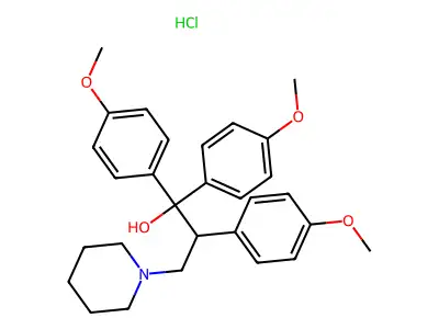 alpha,alpha,beta-Tris(p-methoxyphenyl)-1-piperidinepropanol hydrochloride structure