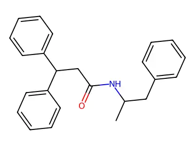 3,3-diphenyl-N-(1-phenylpropan-2-yl)propanamide structure