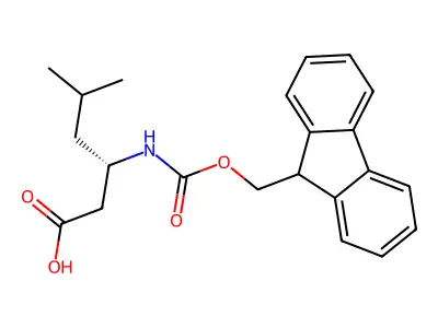 (3S)-3-({[(9H-fluoren-9-yl)methoxy]carbonyl}amino)-5-methylhexanoic acid structure