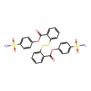 (4-Sulfamoylphenyl) 2-[[2-(4-sulfamoylphenoxy)carbonylphenyl]disulfanyl]benzoate structure