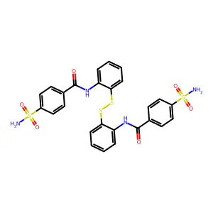 4-sulfamoyl-N-[2-[[2-[(4-sulfamoylbenzoyl)amino]phenyl]disulfanyl]phenyl]benzamide structure
