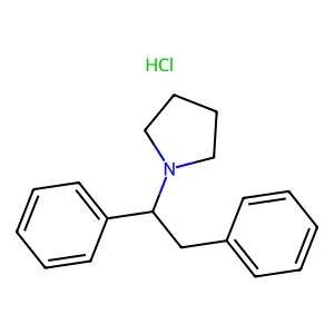 1-(1,2-Diphenylethyl)pyrrolidine--hydrogen chloride (1/1) structure