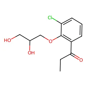 1-Propanone, 1-(3-chloro-2-(2,3-dihydroxypropoxy)phenyl)- structure