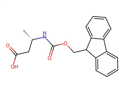 3-((((9H-Fluoren-9-yl)methoxy)carbonyl)amino)butanoic acid structure