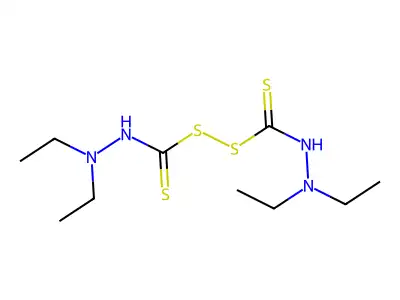 Disulfide, bis(3,3-diethylthiocarbazoyl) structure
