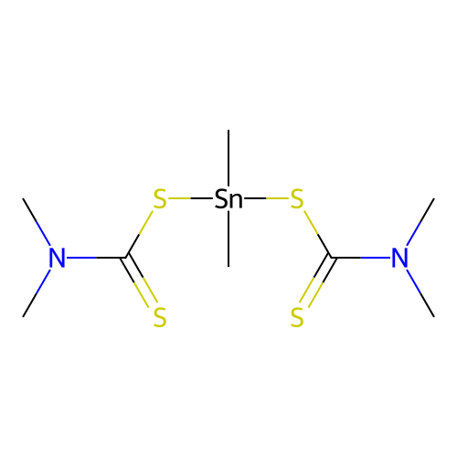 Tin, bis(dimethylcarbamodithioato-S,S')dimethyl- structure