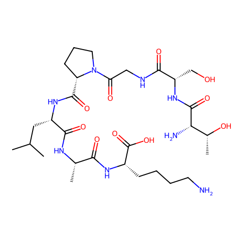 L-Lysine, L-threonyl-L-serylglycyl-L-prolyl-L-leucyl-L-alanyl- structure