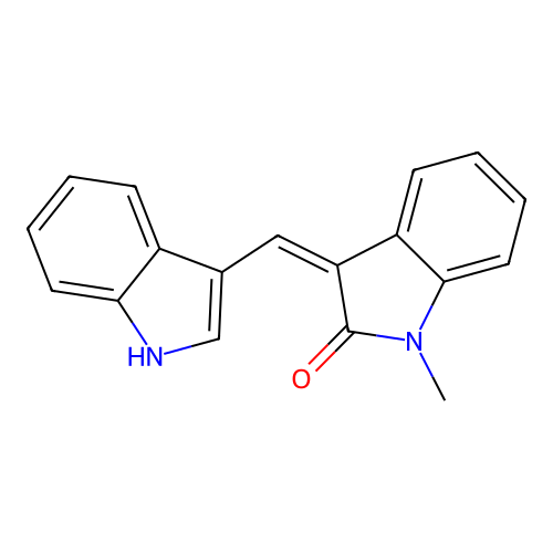 (3Z)-3-(1H-indol-3-ylmethylidene)-1-methyl-1,3-dihydro-2H-indol-2-one structure