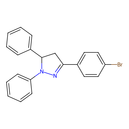 3-(4-bromophenyl)-1,5-diphenyl-4,5-dihydro-1H-pyrazole structure