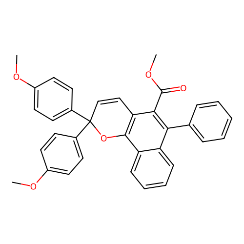 methyl 2,2-bis(4-methoxyphenyl)-6-phenyl-2H-benzo[h]chromene-5-carboxylate structure