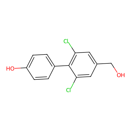 2,6-Dichloro-4'-hydroxy-(1,1'-biphenyl)-4-methanol structure