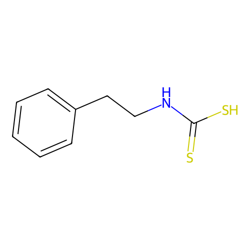 N-(2-phenylethyl)-dithiocarbamic acid structure