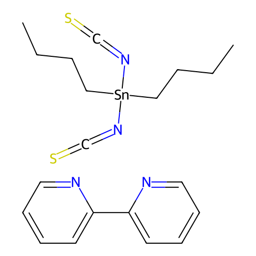 Dibutyl(diisothiocyanato)stannane;2-pyridin-2-ylpyridine structure