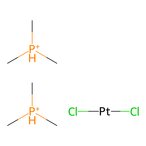 Platinum, dichlorobis(trimethylphosphine)- structure