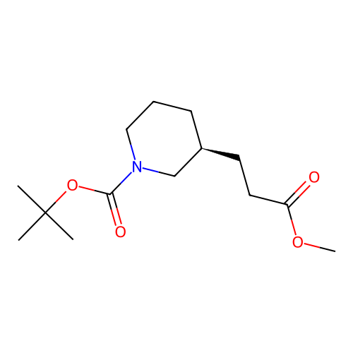 tert-butyl (3S)-3-(3-methoxy-3-oxopropyl)piperidine-1-carboxylate structure