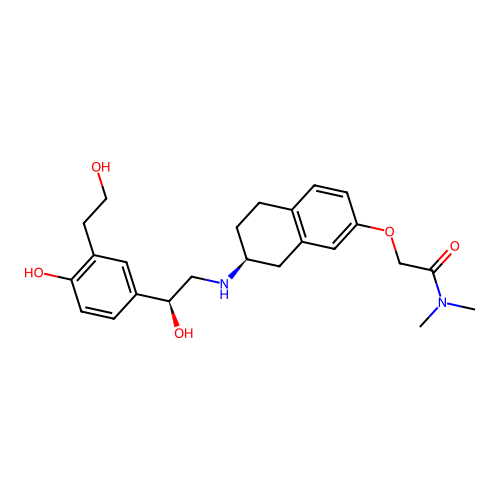 N,N-Dimethyl-2-[[(7S)-5,6,7,8-tetrahydro-7-[[(2S)-2-hydroxy-2-[4-hydroxy-3-(2-hydroxyethyl)phenyl]ethyl]amino]-2-naphthalenyl]oxy]acetamide structure