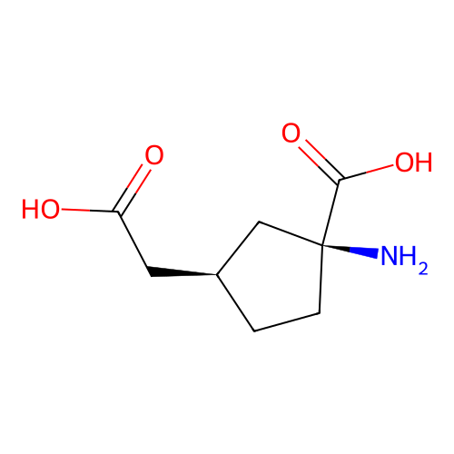 (1S,3R)-1-amino-3-(carboxymethyl)cyclopentane-1-carboxylic Acid structure