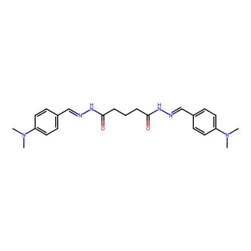 N'~1~,N'~5~-bis{(E)-[4-(dimethylamino)phenyl]methylidene}pentanedihydrazide structure