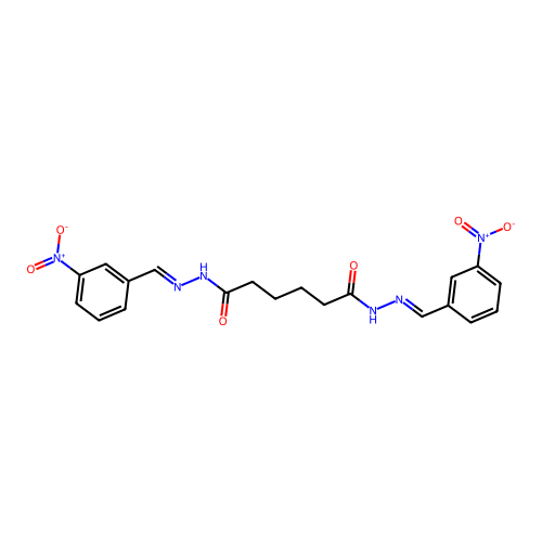 N,N'-bis[(3-nitrophenyl)methylideneamino]hexanediamide structure