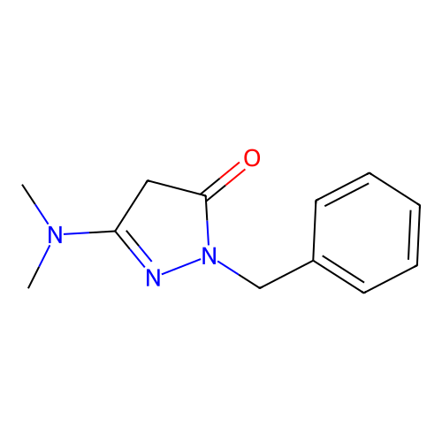 1-Benzyl-3-dimethylamino-2-pyrazolin-5-one structure