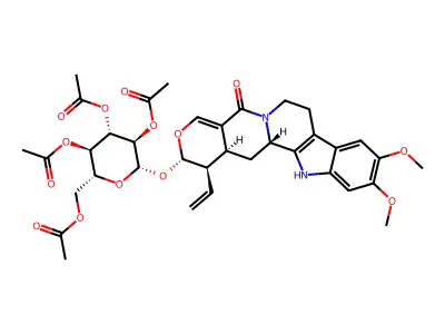 Methylisoalangiside tetraacetate structure