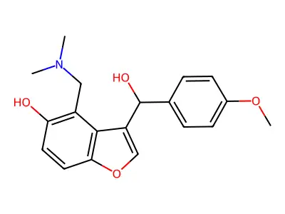 4-[(Dimethylamino)methyl]-3-[hydroxy(4-methoxyphenyl)methyl]-1-benzofuran-5-ol structure