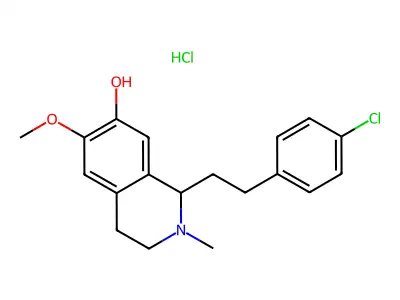 1-[2-(4-chlorophenyl)ethyl]-6-methoxy-2-methyl-3,4-dihydro-1H-isoquinolin-7-ol structure