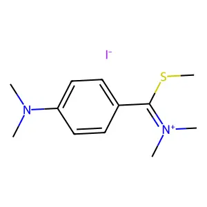 Ammonium, (p-(dimethylamino-alpha-(methylthio)benzylidene))dimethyl-, iodide structure