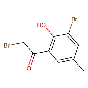 2-Bromo-1-(3-bromo-2-hydroxy-5-methylphenyl)ethanone structure