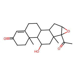 16α,17-环氧-11α-羟基孕甾-4-烯-3,20-二酮 structure