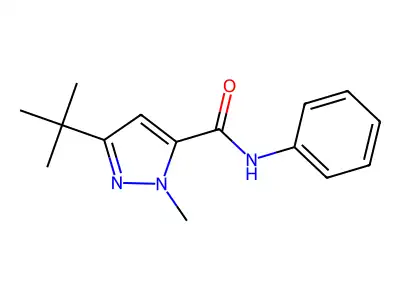 3-tert-butyl-1-methyl-N-phenylpyrazole-5-carboxamide structure